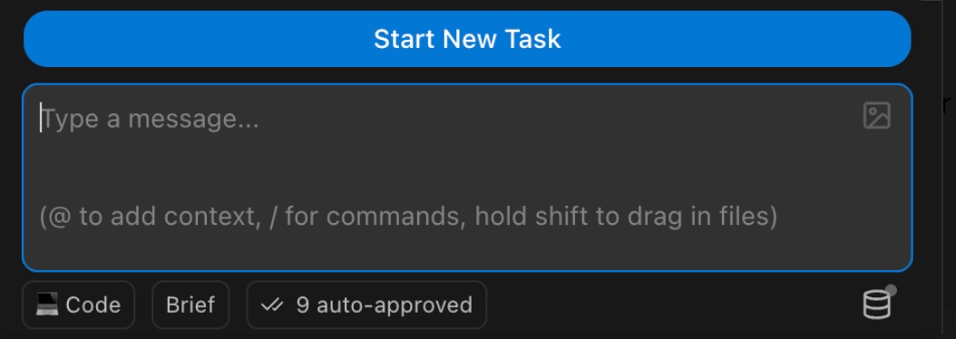 Roo Code modes menu before creating RWAV Bridge Agent
